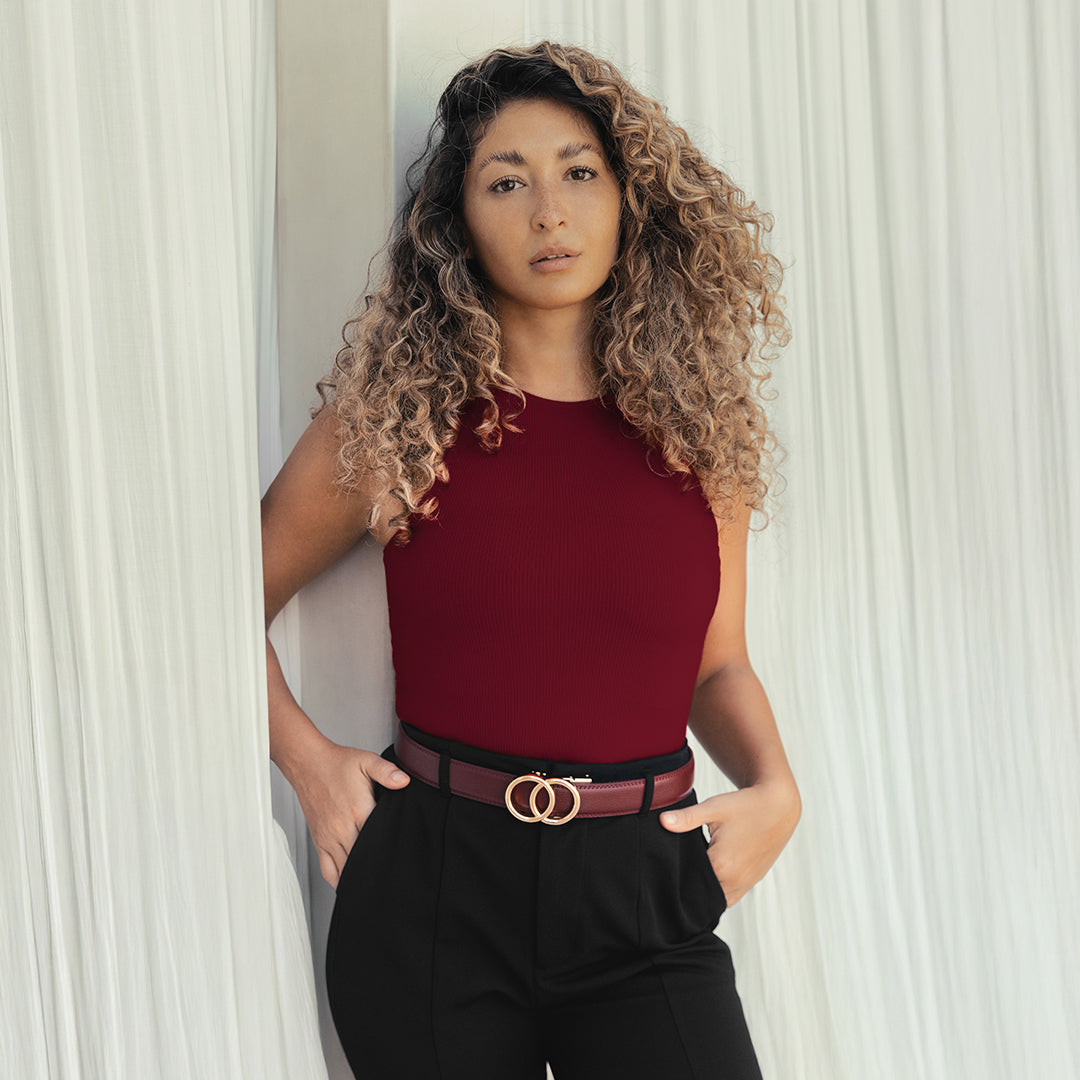 Modern Belt - Bordeaux (vegan)